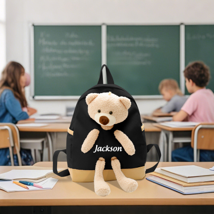 Personalized Teddy Bear Children's Backpack – Custom Name Rucksack, Cute Plush School Bag for Kids (Multiple Colours) – Back to School Gift | Lorajewel