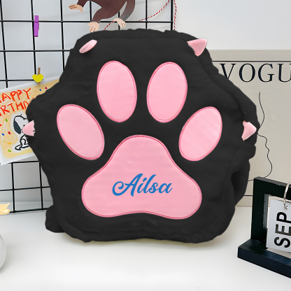 Personalized Paw Print Kids Backpack – Custom Name Plush Rucksack, Adorable Animal Paw Bag (6 Colours Available) – Back to School Gift | Lorajewel