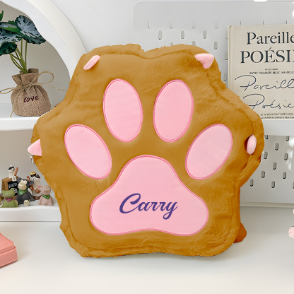 Personalized Paw Print Kids Backpack – Custom Name Plush Rucksack, Adorable Animal Paw Bag (6 Colours Available) – Back to School Gift | Lorajewel
