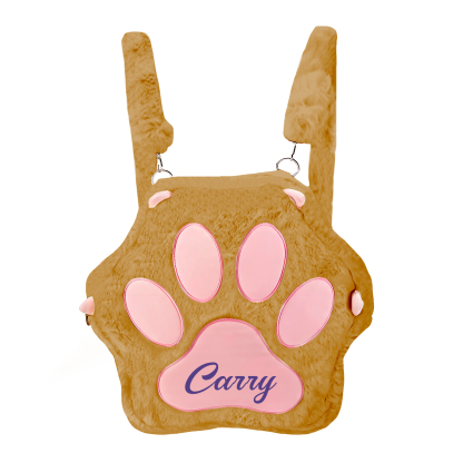 Personalized Paw Print Kids Backpack – Custom Name Plush Rucksack, Adorable Animal Paw Bag (6 Colours Available) – Back to School Gift | Lorajewel