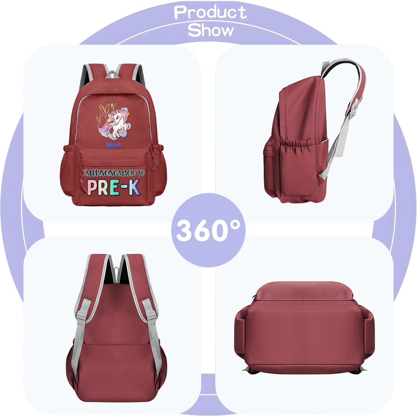 Personalized Unicorn Children's Backpack – Custom Name & Message, Magical School Rucksack for Girls (Multiple Colours) – Back to School Gift | Lorajewel