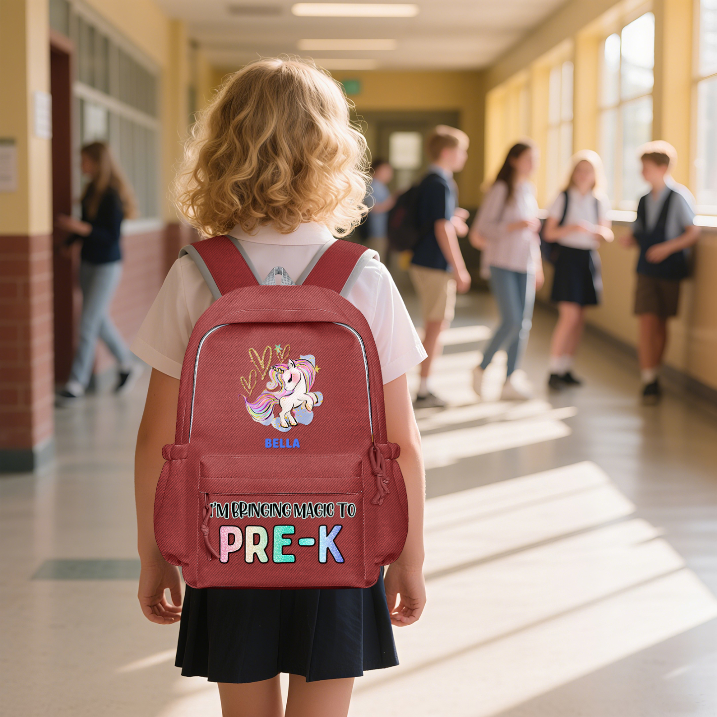 Personalized Unicorn Children's Backpack – Custom Name & Message, Magical School Rucksack for Girls (Multiple Colours) – Back to School Gift | Lorajewel