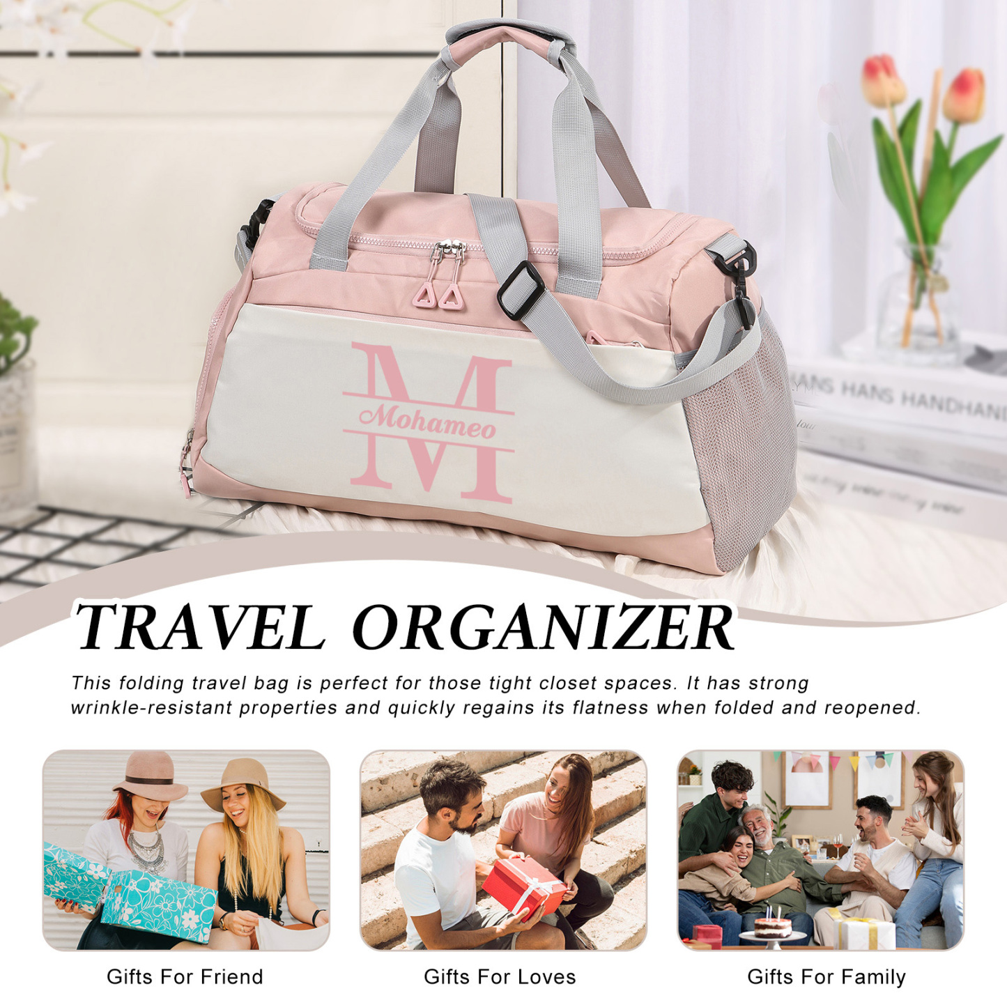 Personalized Travel Bag with Custom Name Perfect Gift for Men & Women