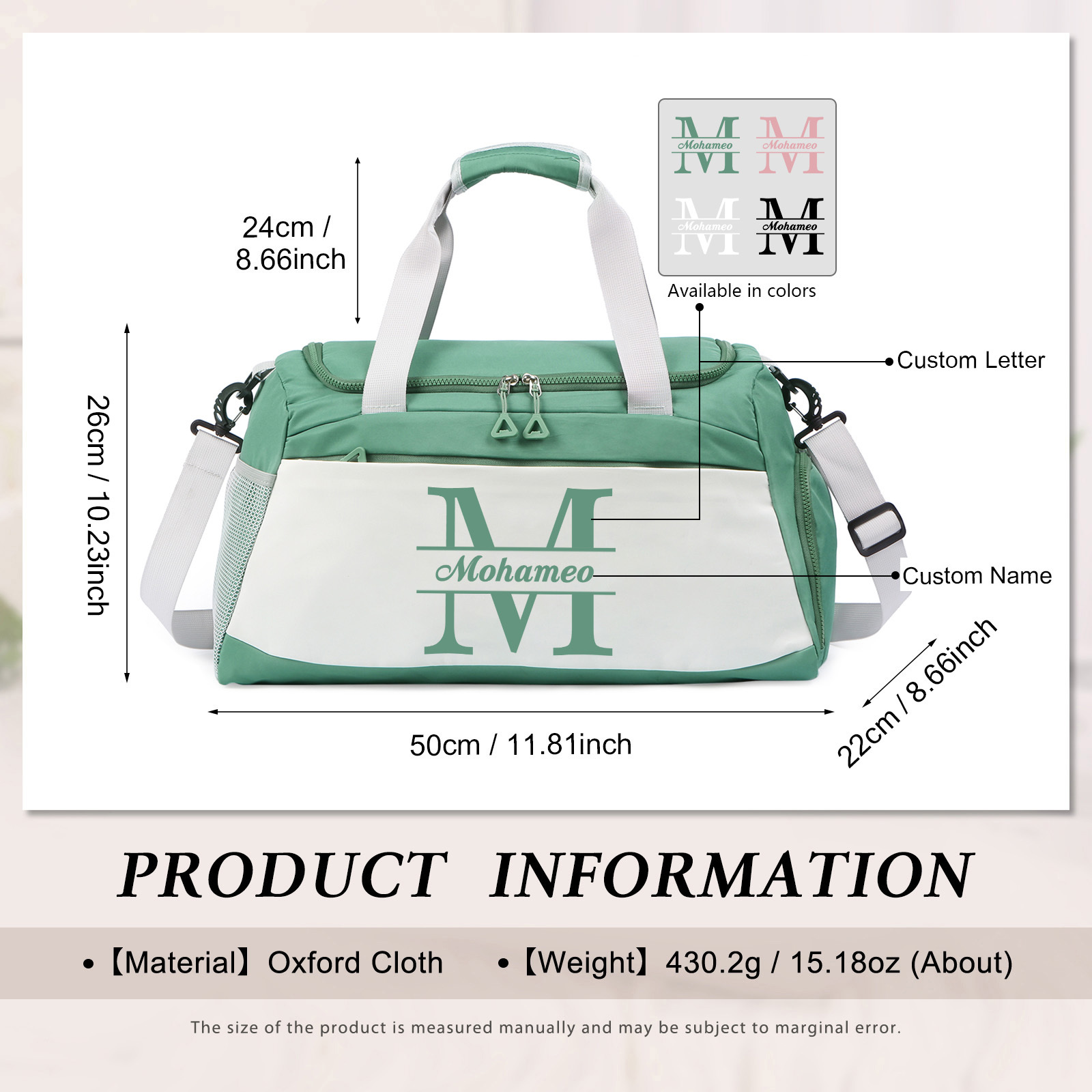 Personalized Travel Bag with Custom Name Perfect Gift for Men & Women