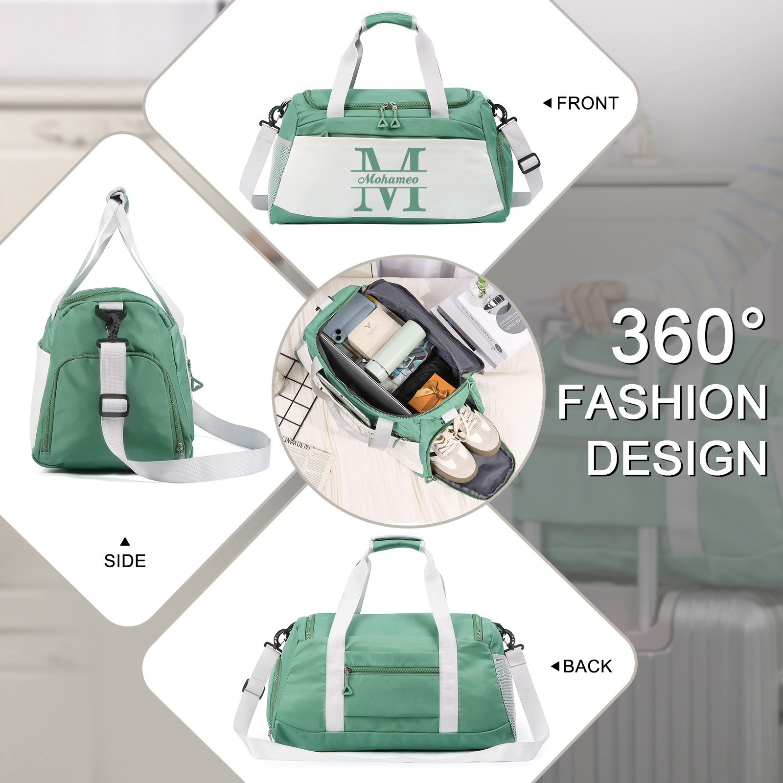 Personalized Travel Bag with Custom Name Perfect Gift for Men & Women