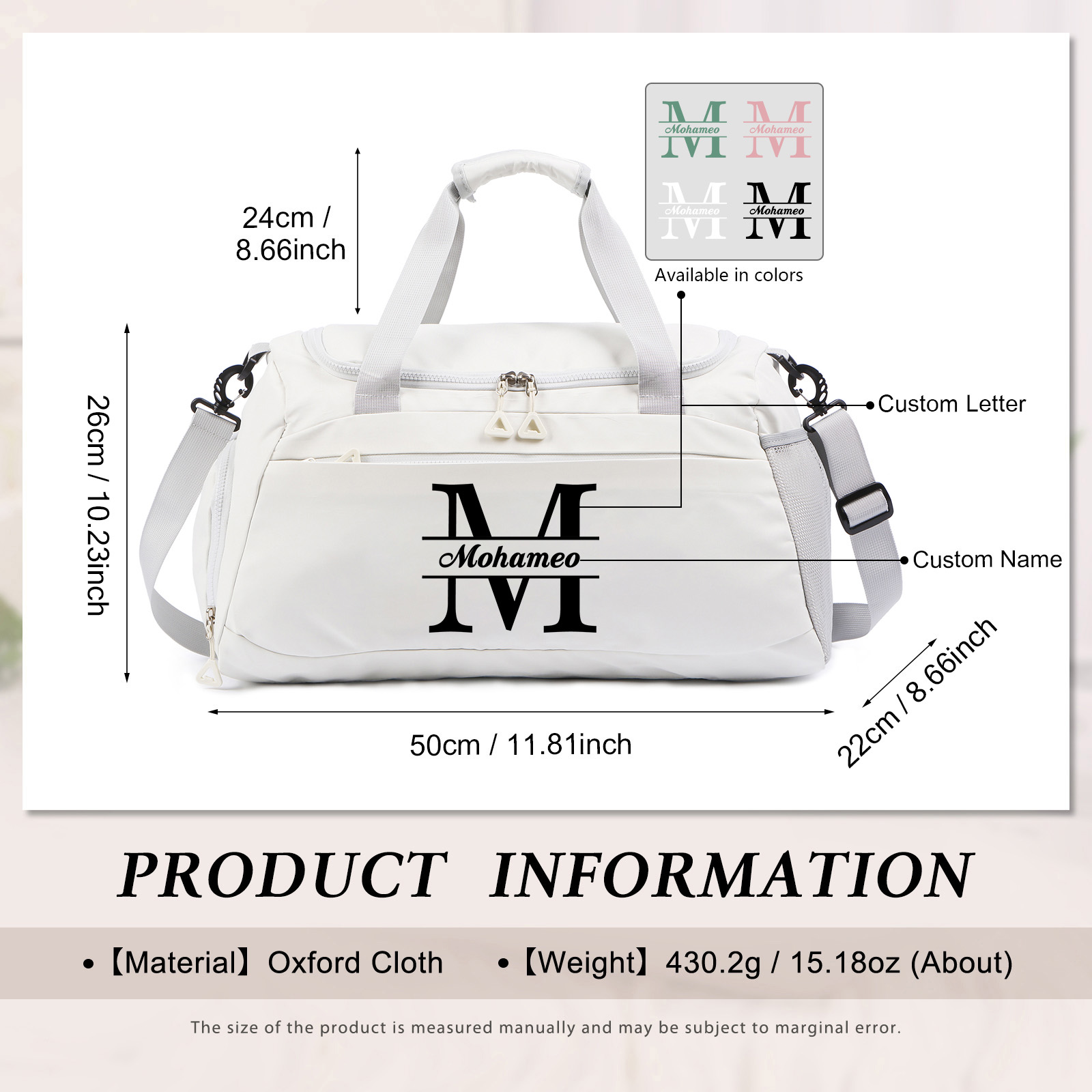 Personalized Travel Bag with Custom Name Perfect Gift for Men & Women