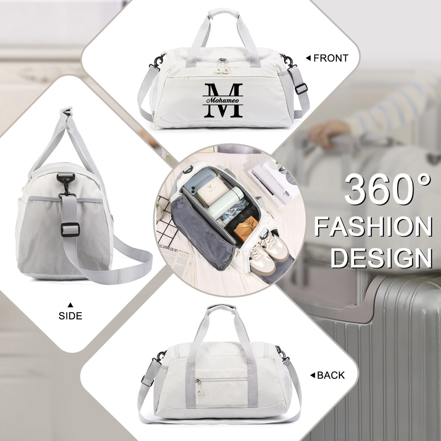 Personalized Travel Bag with Custom Name Perfect Gift for Men & Women