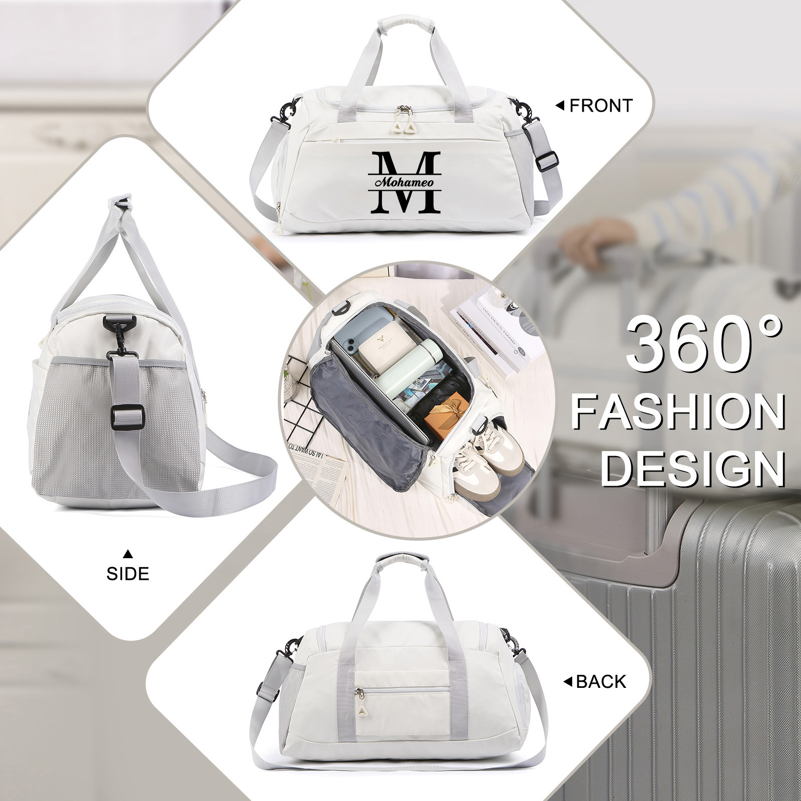 Personalized Travel Bag with Custom Name Perfect Gift for Men & Women