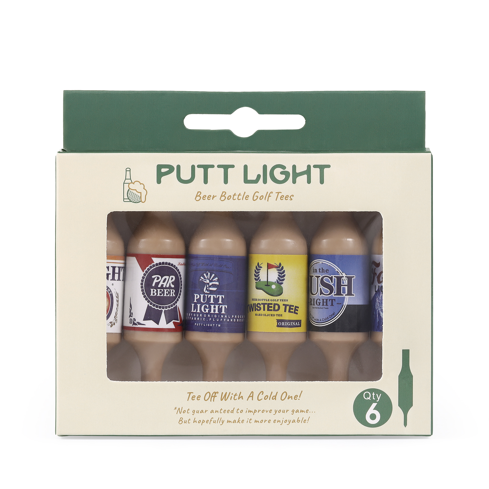 Virtually Unbreakable Golf Tees Recyclable Plastic Golf Tee 6 Pack Gift for Him