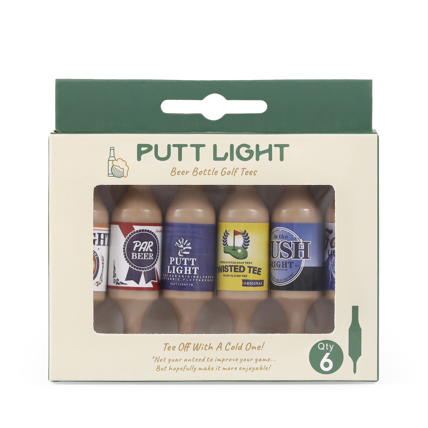 Virtually Unbreakable Golf Tees Recyclable Plastic Golf Tee 6 Pack Gift for Him