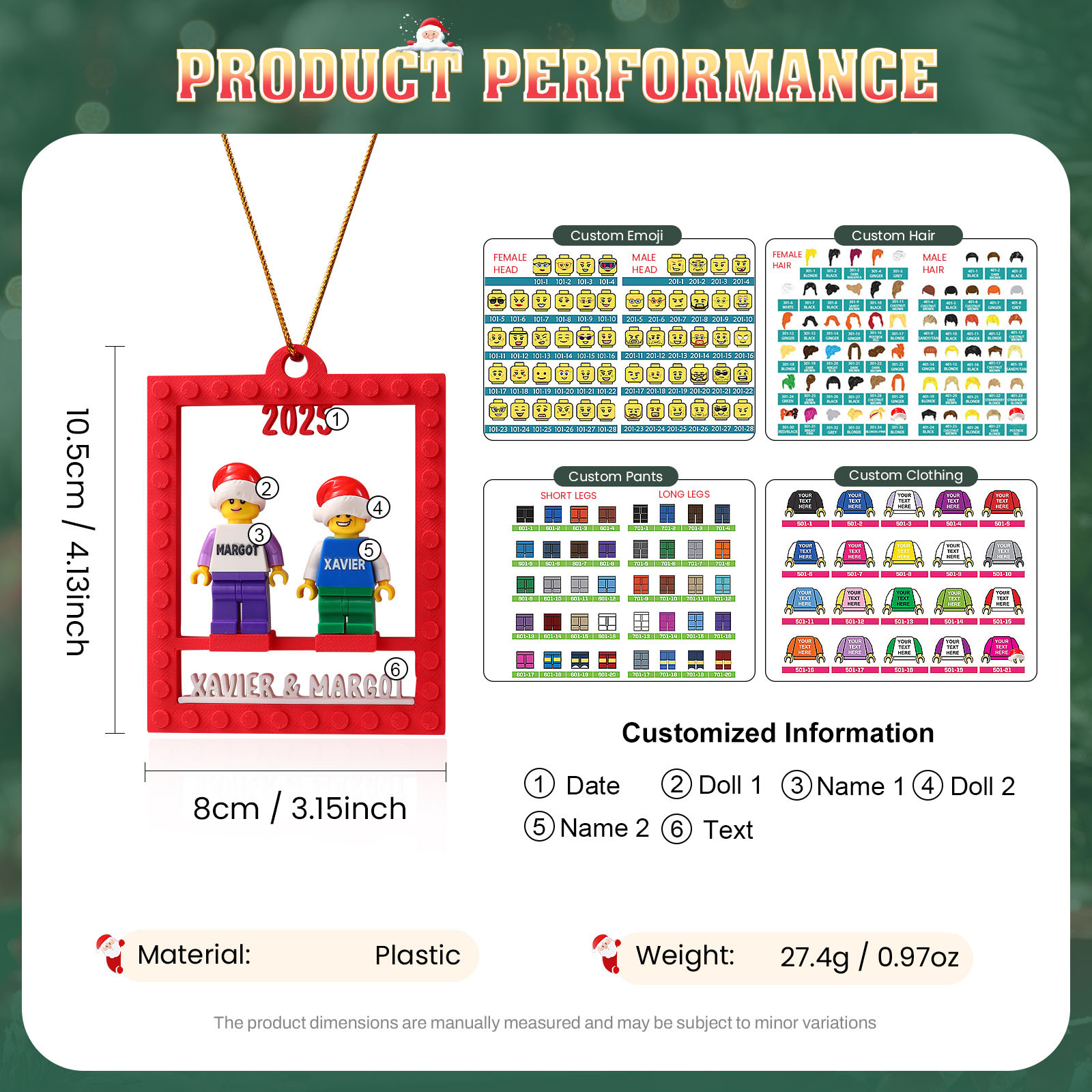 Personalized Minifigure Christmas Ornament