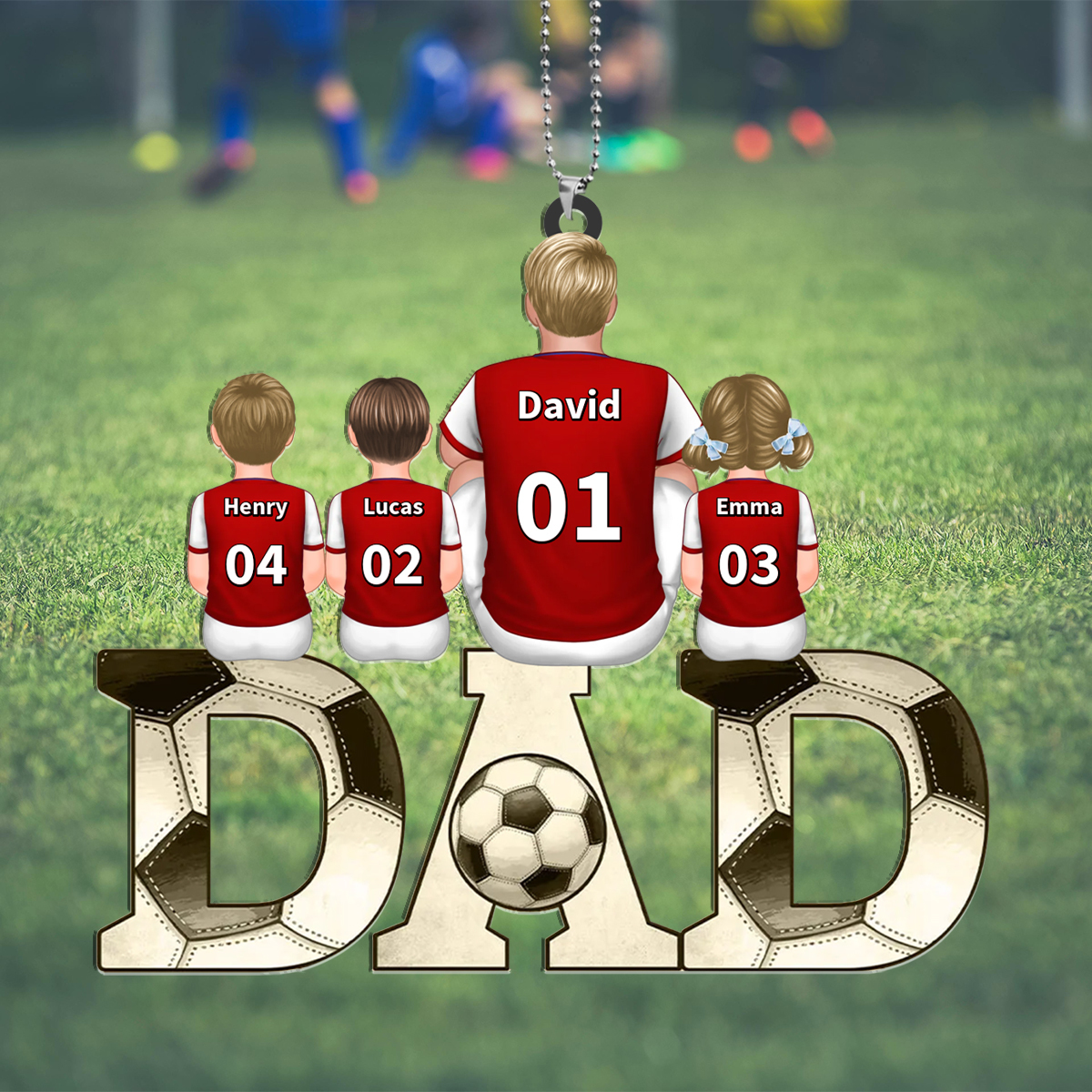 Personalized Soccer Jersey Dad Family Ornament