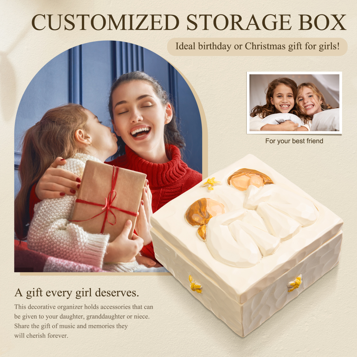 Personalized Friendship Memory Storage Box – Custom Resin Keepsake Gift for Girls | Jessemade