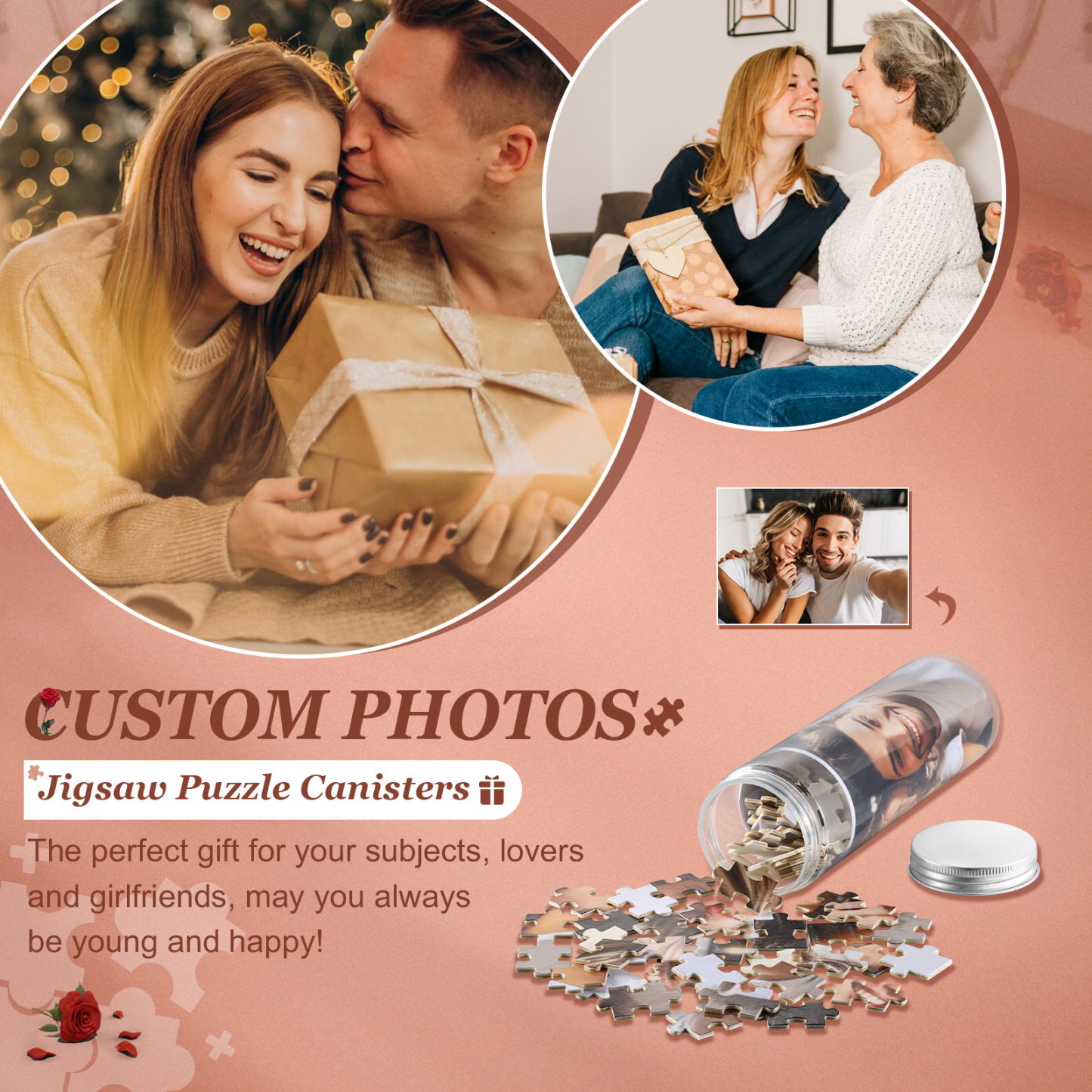 Personalized Canned Custom Photo Puzzle Custom 1 Photo 70 or 120 Pieces Gift for Her | Lorajewel