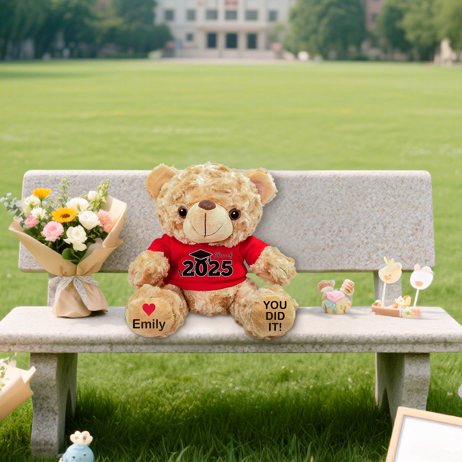 Personalized Graduation Teddy Bear - Custom Gift with Name & Year | Lorajewel
