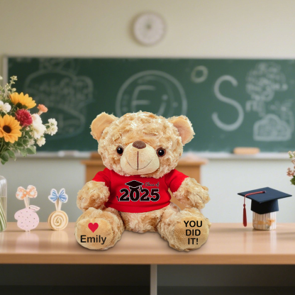 Personalized Graduation Teddy Bear - Custom Gift with Name & Year | Lorajewel