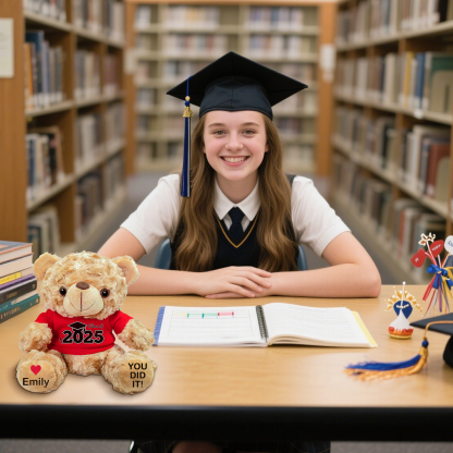 Personalized Graduation Teddy Bear - Custom Gift with Name & Year | Lorajewel