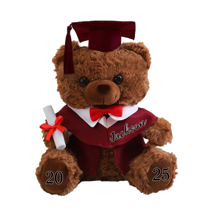 Personalized Graduation Teddy Bear - Cute Meaningful Plush Keepsake with Name & Year | Lorajewel