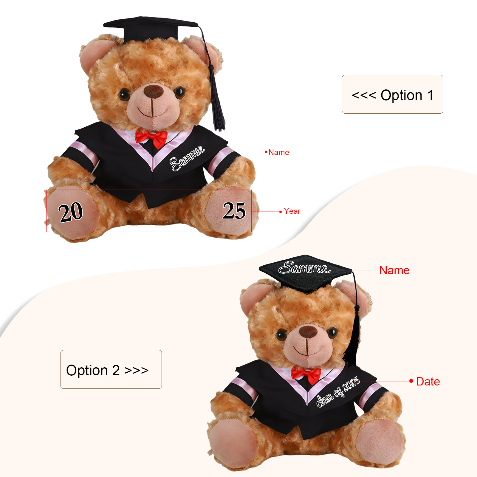 Custom Graduation Teddy Bear – Personalized Plush Keepsake with Name & Year | Lorajewel