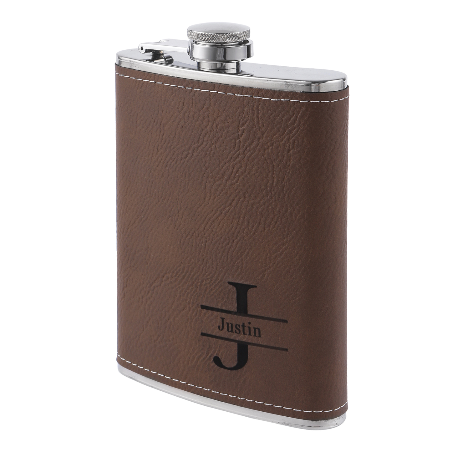 Personalized Portable Hip Flask Custom Name & Initial Gift for Him