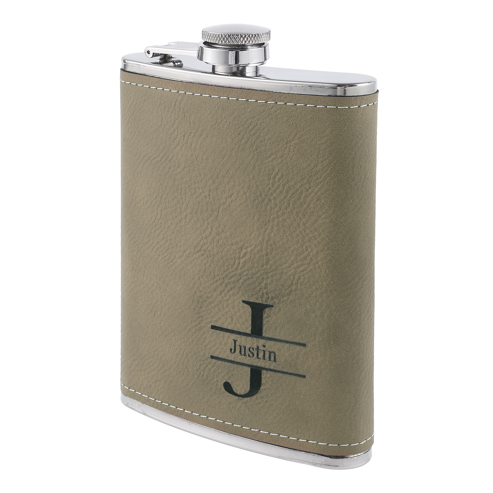 Personalized Portable Hip Flask Custom Name & Initial Gift for Him