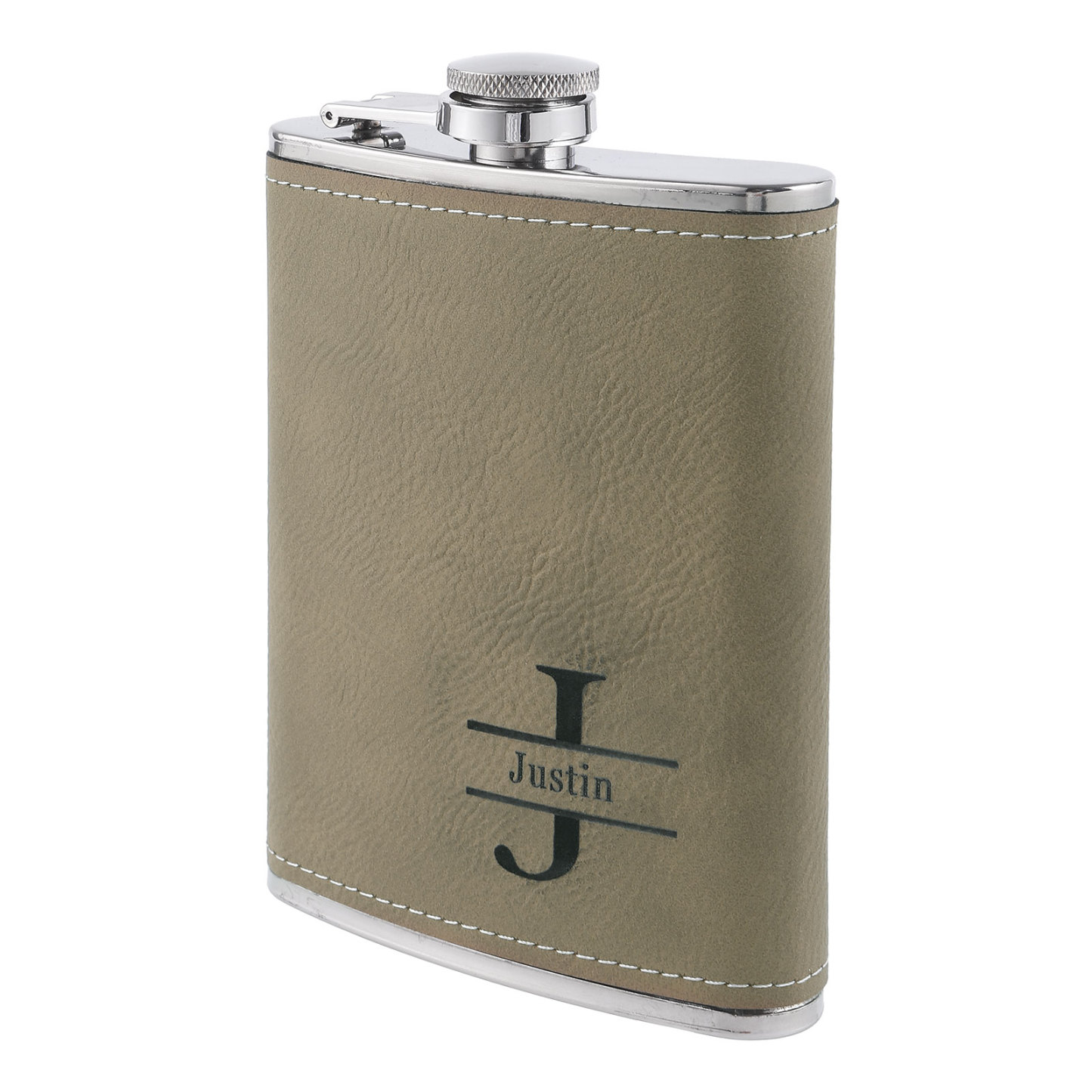 Personalized Portable Hip Flask Custom Name & Initial Gift for Him