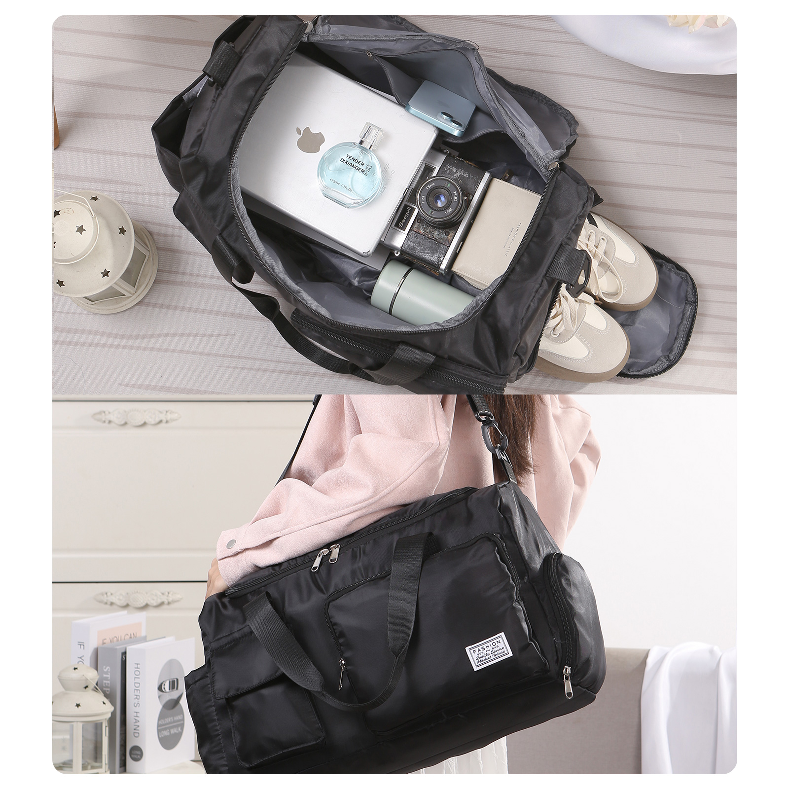 Personalized Waterproof Travel Bag with Custom Name Perfect Gift for Her