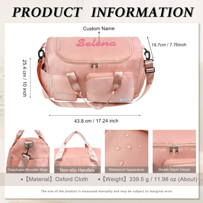 Personalized Waterproof Travel Bag with Custom Name Perfect Gift for Her