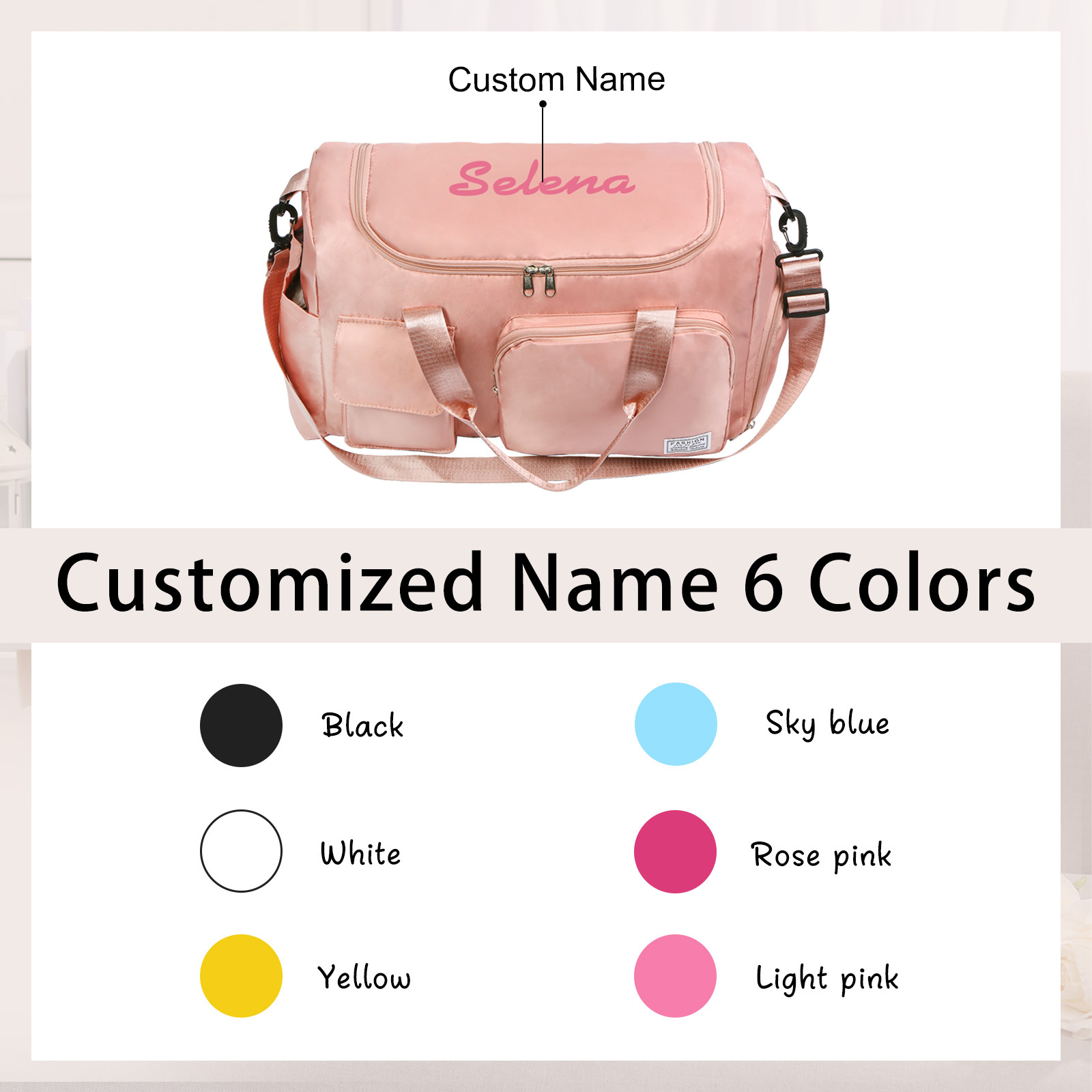 Personalized Waterproof Travel Bag with Custom Name Perfect Gift for Her