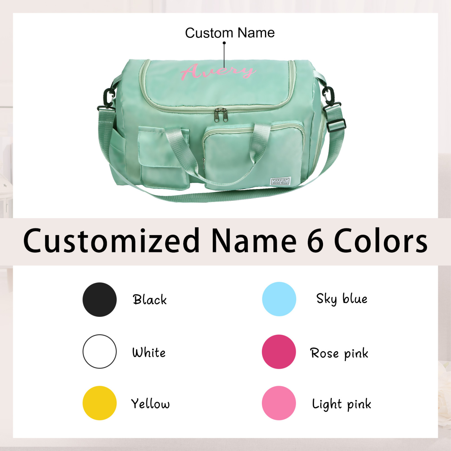 Personalized Waterproof Travel Bag with Custom Name Perfect Gift for Her