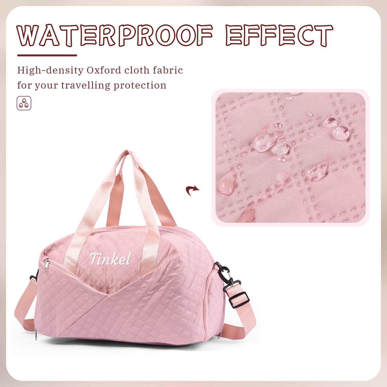 Personalized Name Travel Bag Waterproof and Stylish Gift for Her