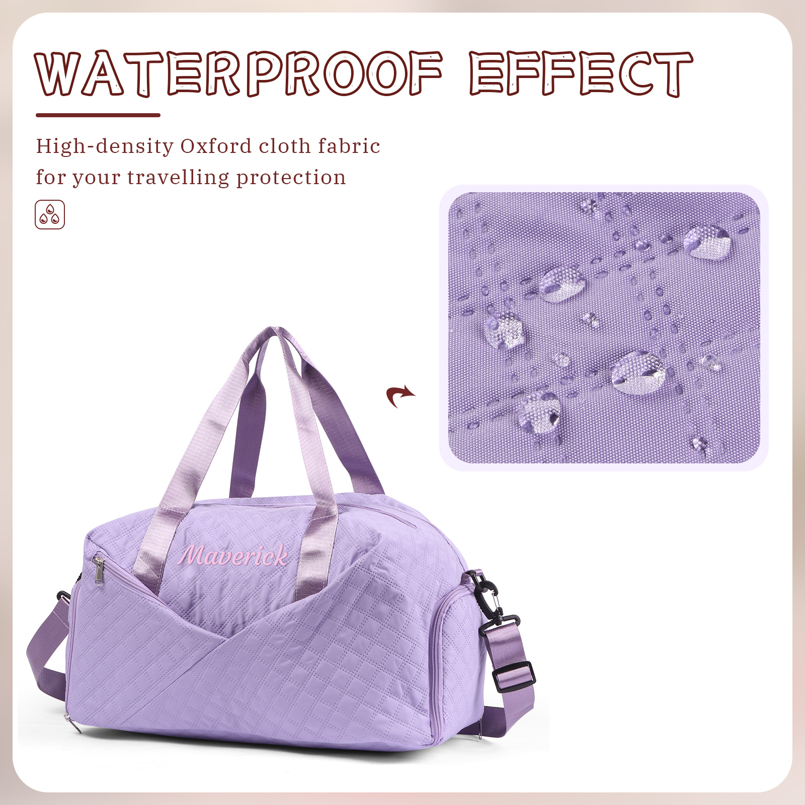 Personalized Name Travel Bag Waterproof and Stylish Gift for Her