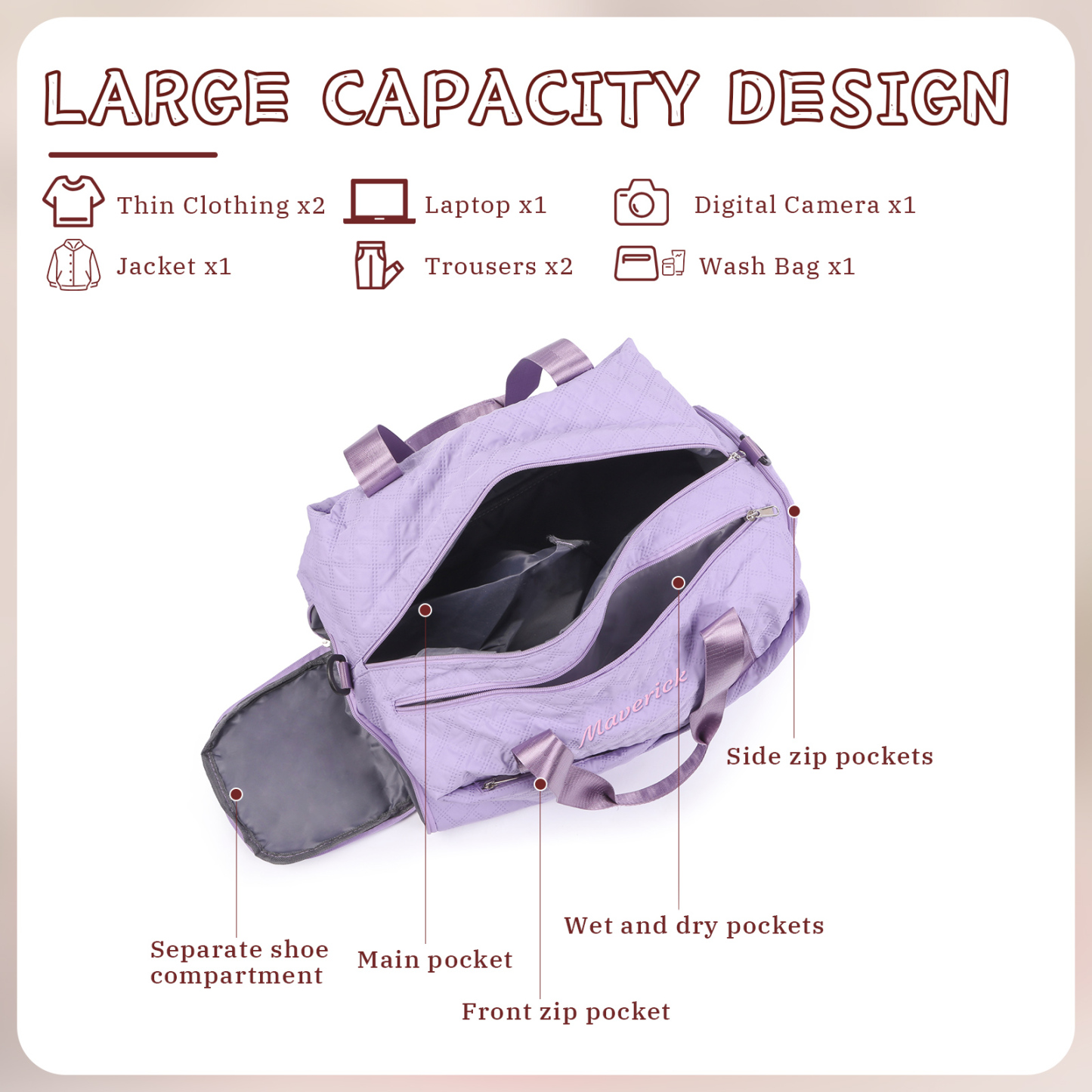 Personalized Name Travel Bag Waterproof and Stylish Gift for Her