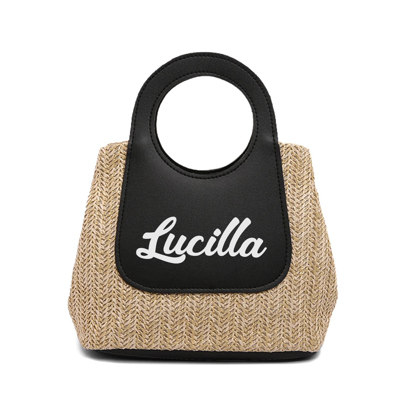 Personalized Straw Handbag – Custom Name Beach Bag for Women | Lorajewel