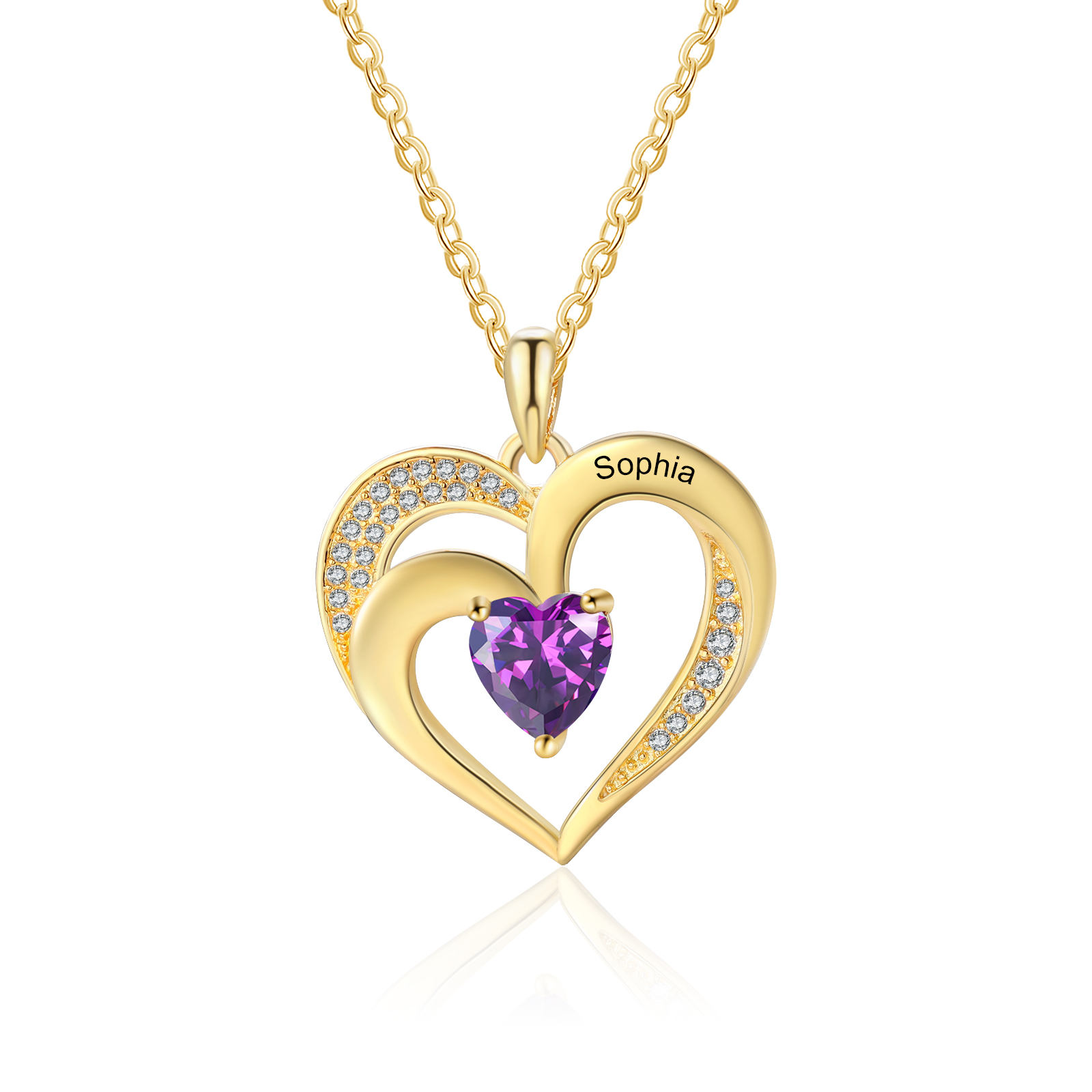 Personalized S925 Heart Necklace with 1-5 Names