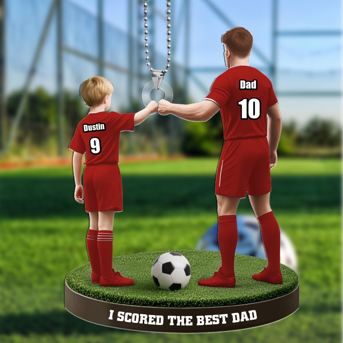 Personalized Acrylic Soccer Ornament Keychain