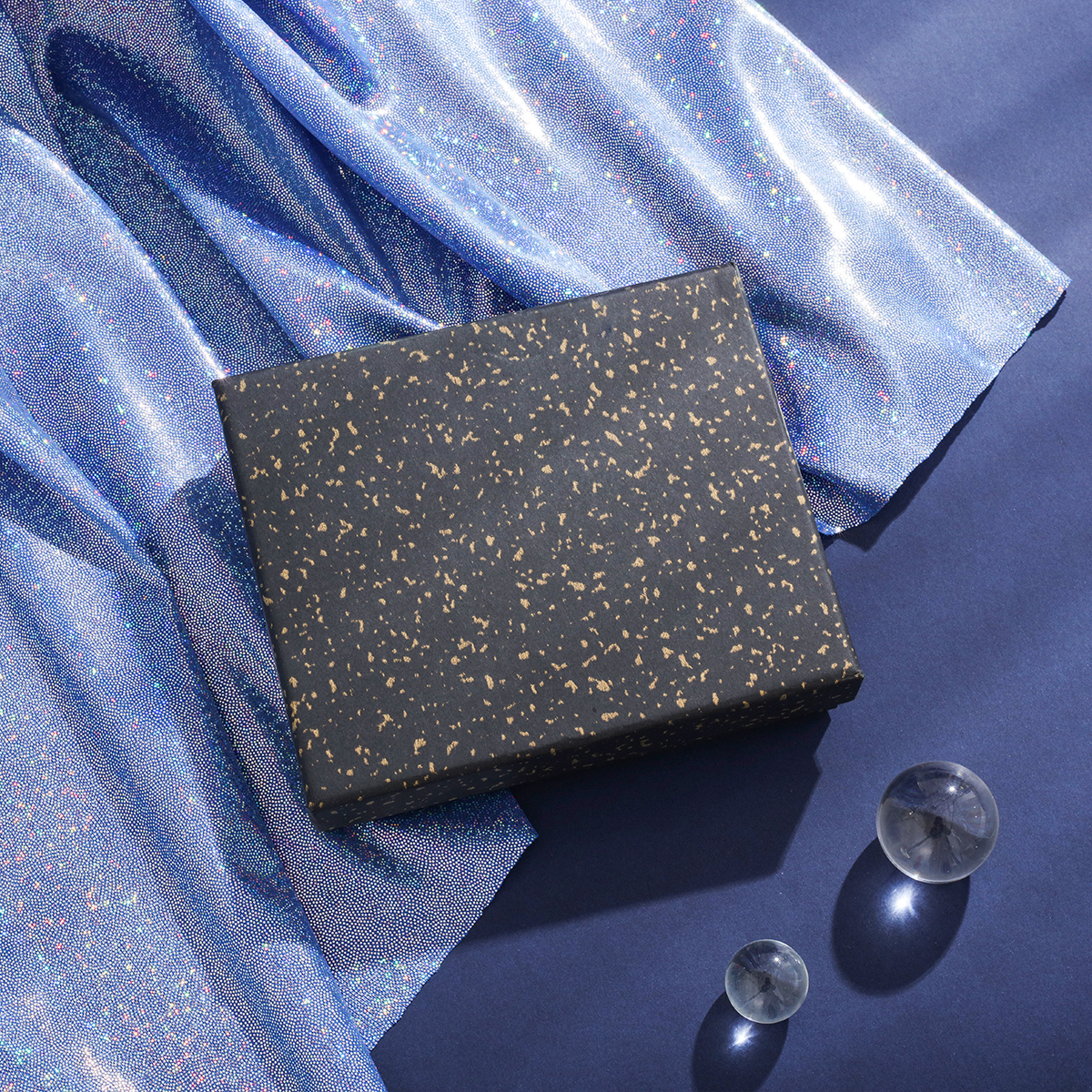 Luxury Men Wallet Packing Box – Black Speckled Gift Box for Wallets