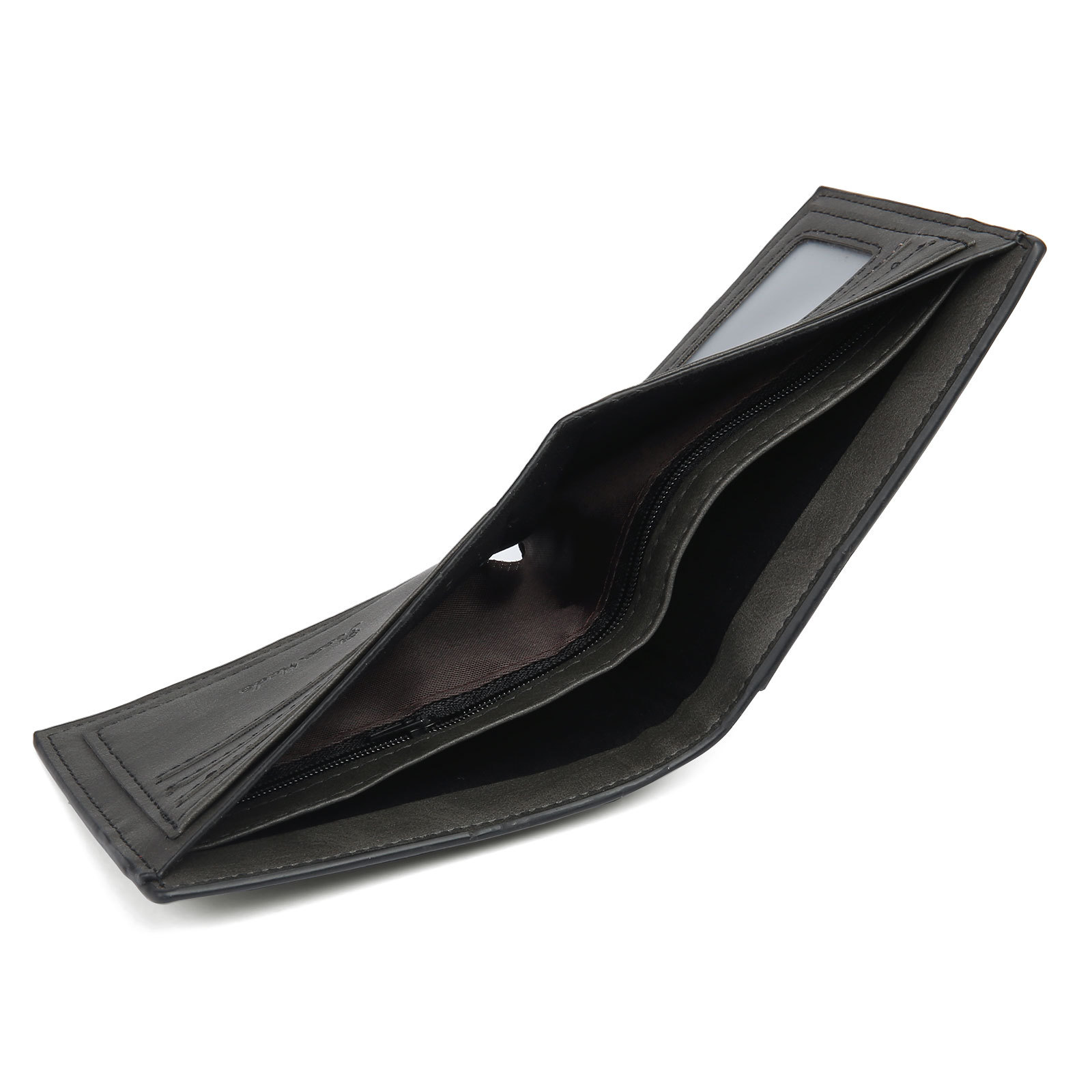 Personalized Men Leather Wallet Custom 1 Letter & 1 Text & 1 Photo Folding Wallet Gifts for Him