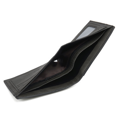 Personalized Men Leather Wallet Custom 1 Letter & 1 Text & 1 Photo Folding Wallet Gifts for Him