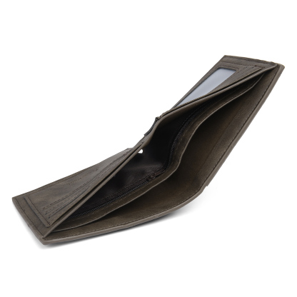 Personalized Men Leather Wallet Custom 1 Letter & 1 Text & 1 Photo Folding Wallet Gifts for Him