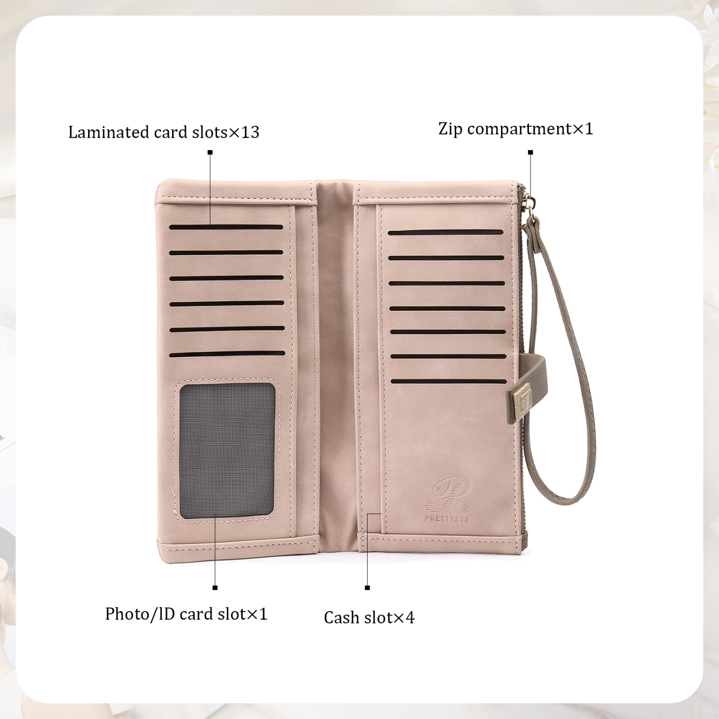 Personalised 6 Names PU Leather Wallet, Custom Long Wallet Gift For Her | Jessemade