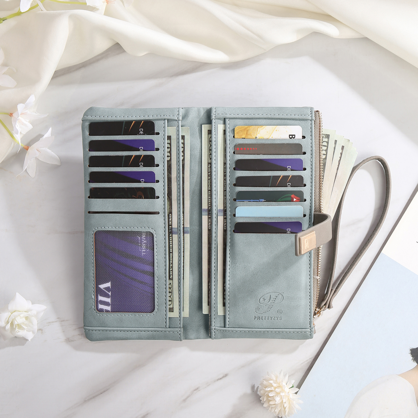 Personalised 6 Names PU Leather Wallet, Custom Long Wallet Gift For Her | Jessemade