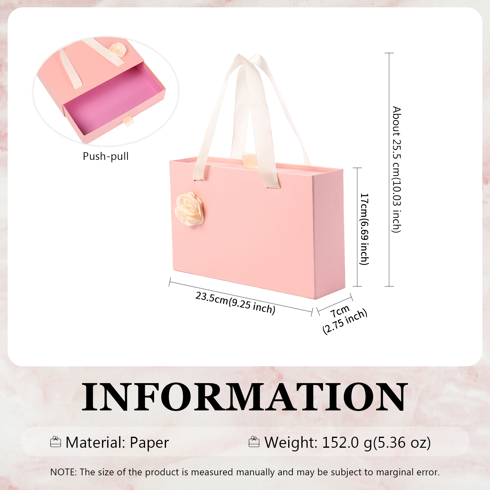 Elegant Gift Box for Her in Pink and Red Colors