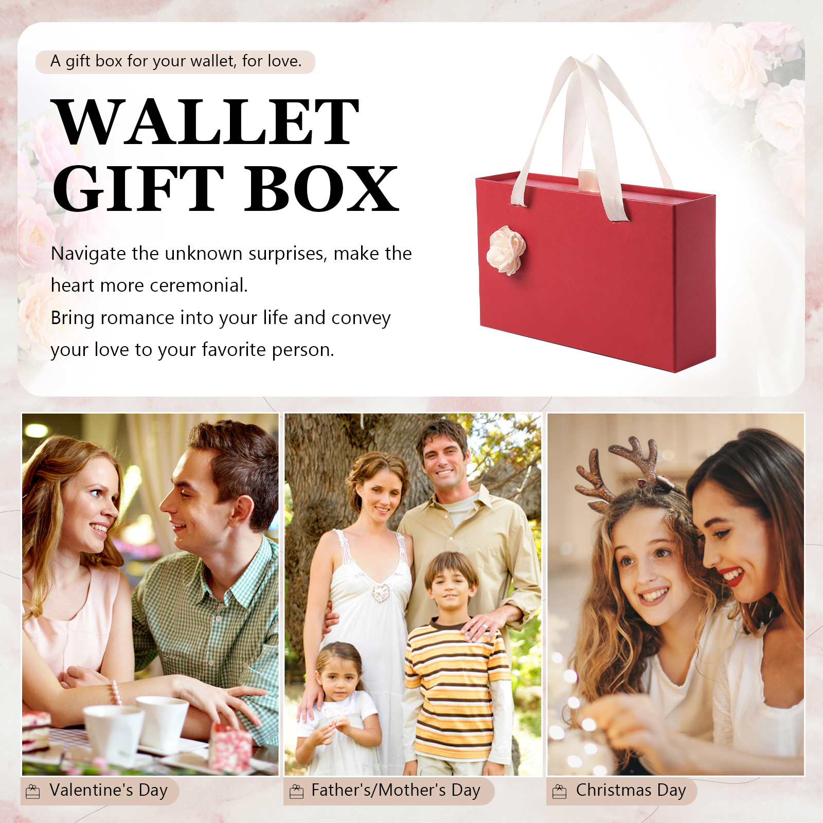 Elegant Gift Box for Her in Pink and Red Colors