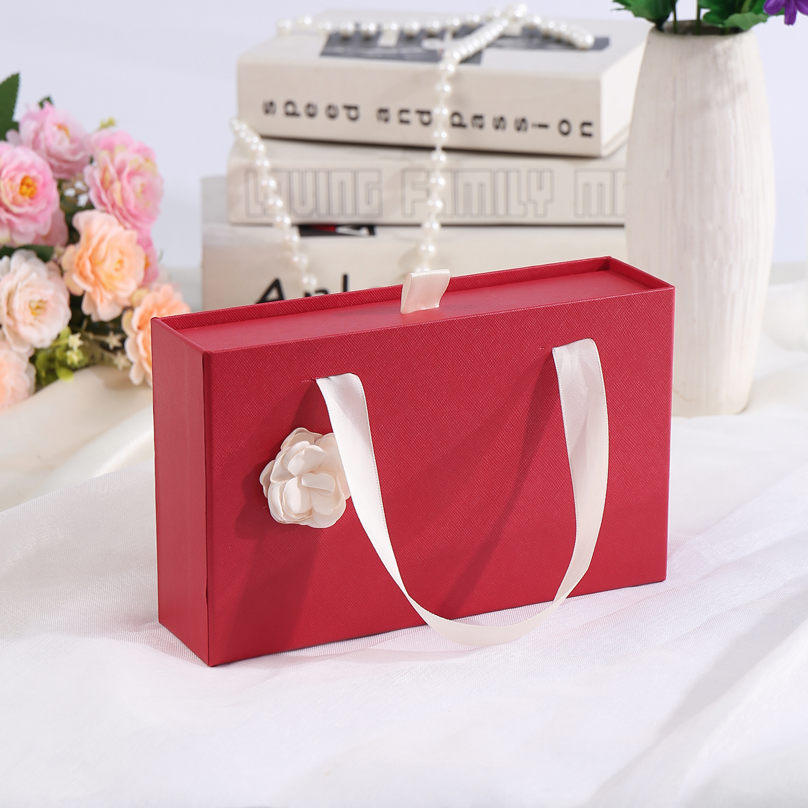 Elegant Gift Box for Her in Pink and Red Colors