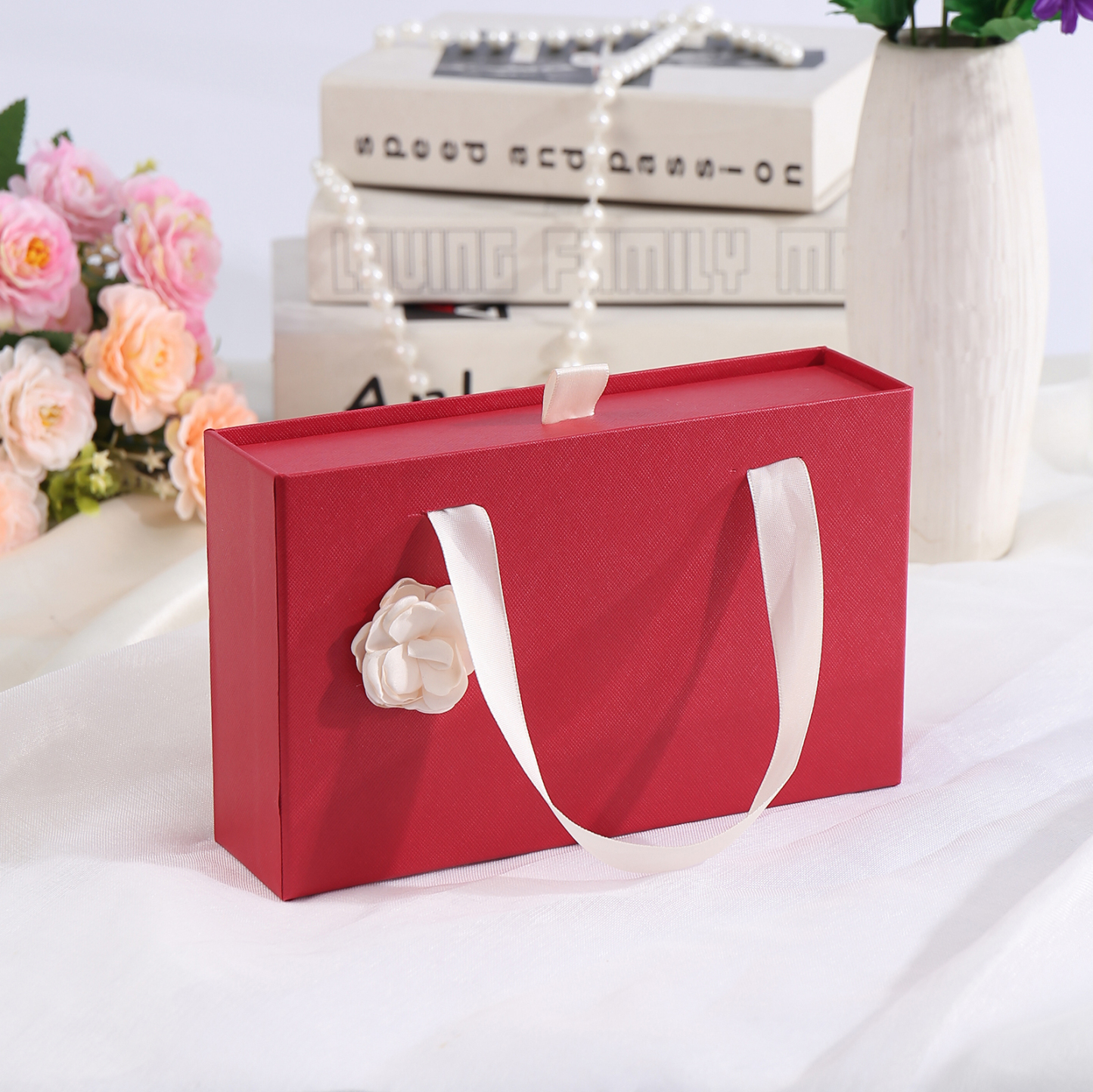 Elegant Gift Box for Her in Pink and Red Colors