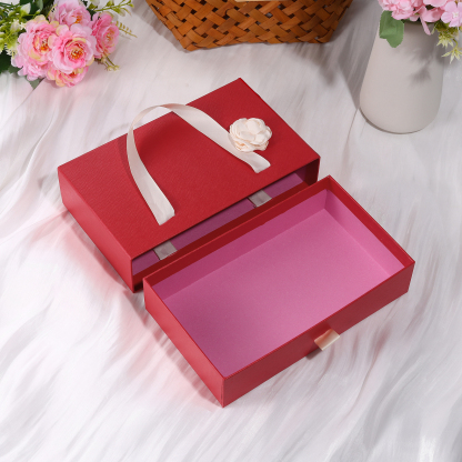 Elegant Gift Box for Her in Pink and Red Colors