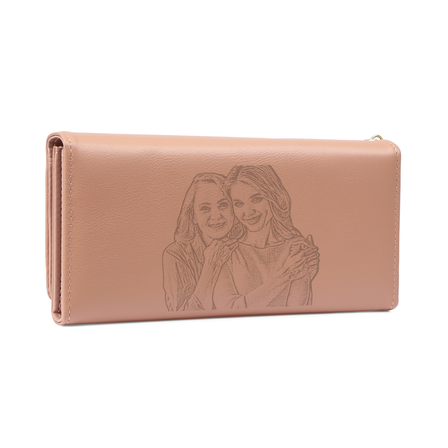[Copy]Personalized Women's Leather Wallet Custom 1 Birth Flower & 1 Name Wallet Gift for Her