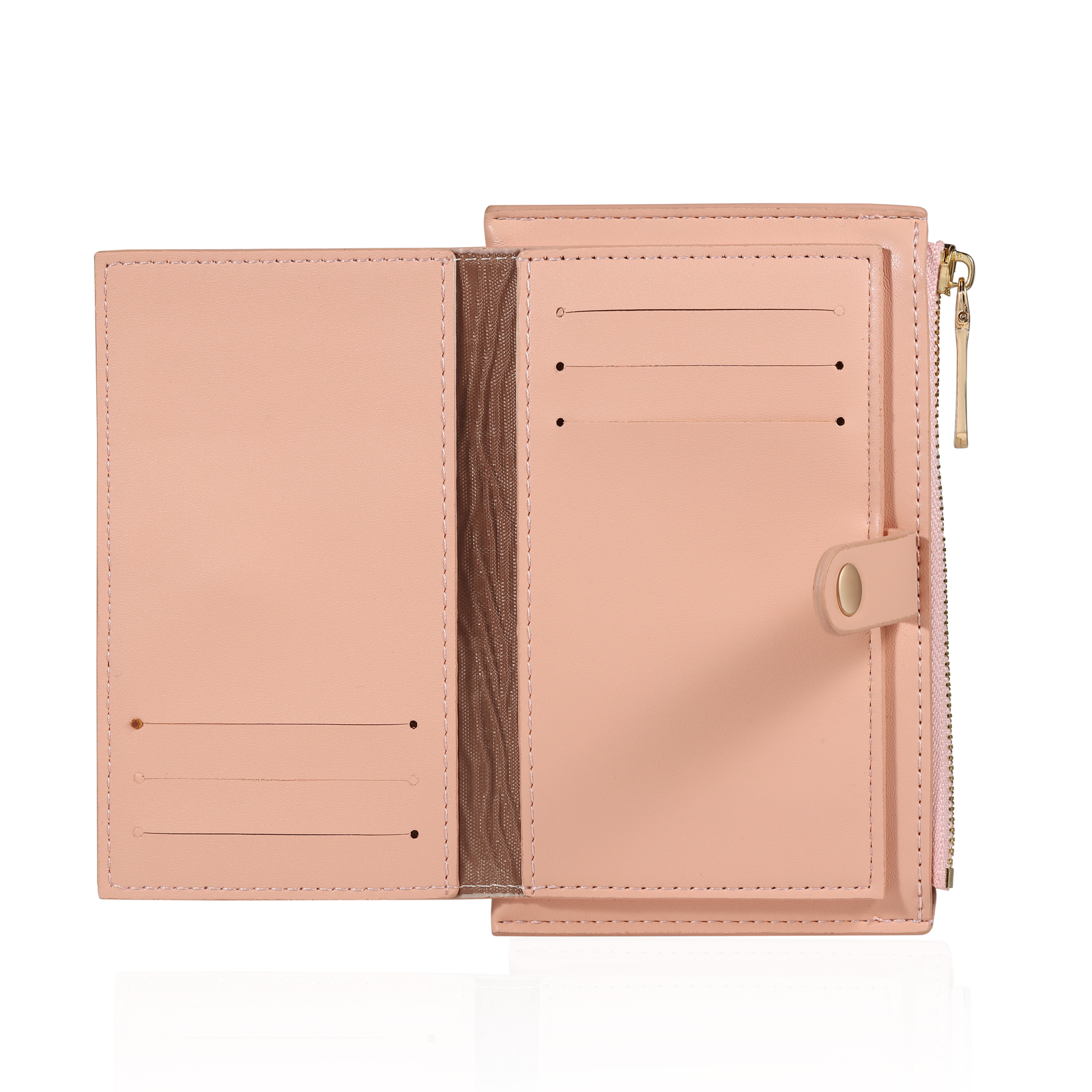 Personalised Women's Leather Wallet Custom Birthday Flower & Name Zipper Wallet Gift for Her