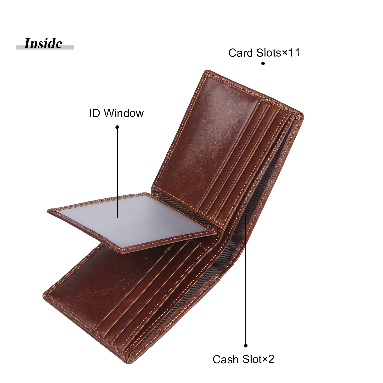 Personalized Leather Wallet Custom Name and Letter Gift for Him